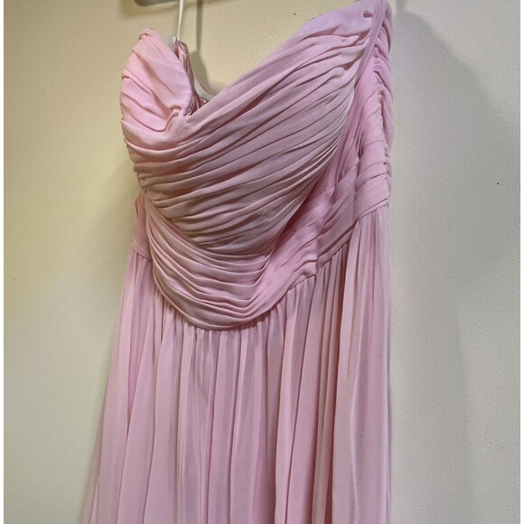 NWT Donna Morgan Collection Chiffon Formal Dress Sz 16 Pink Sweetheart Strapless - Picture 5 of 13